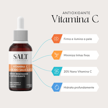 Sérum Vitamina C + Ácido Salicílico + Vitamina E — Renovador - Salt Cosmetics
