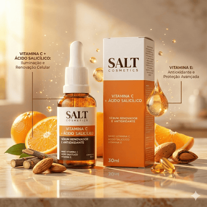 Sérum Vitamina C + Ácido Salicílico + Vitamina E — Renovador - Salt Cosmetics