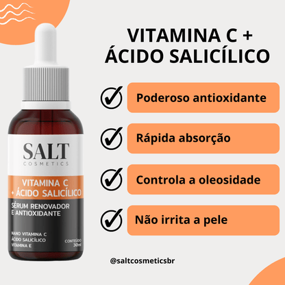 Sérum Vitamina C + Ácido Salicílico + Vitamina E — Renovador - Salt Cosmetics