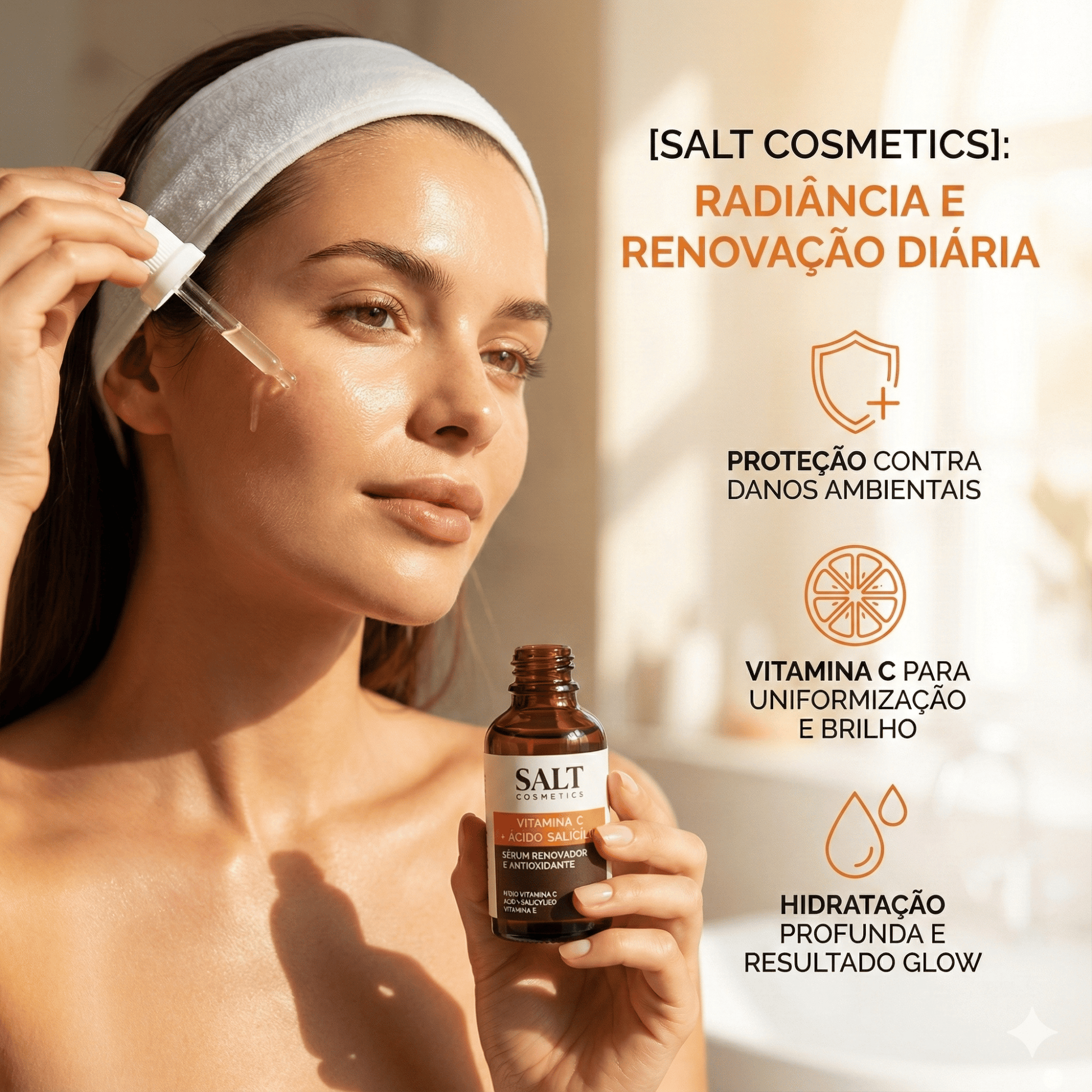 Sérum Vitamina C + Ácido Salicílico + Vitamina E — Renovador - Salt Cosmetics